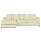 Ecksofa Leder beige rechtsseitig OSLO