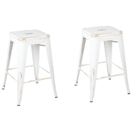 Hocker weiss-gold Höhe 60 cm 2er Set CABRILLO