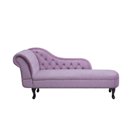 Chaiselongue Samtstoff rosa linksseitig NIMES