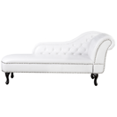 Chaiselongue Kunstleder weiss glänzend rechtsseitig NIMES