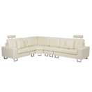 Ecksofa rechtsseitig Leder beige STOCKHOLM