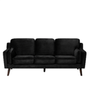 3-Sitzer Sofa Samtstoff schwarz LOKKA