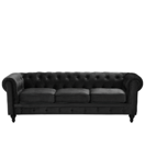 3-Sitzer Sofa Samtstoff schwarz CHESTERFIELD