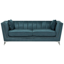 3-Sitzer Sofa Samtstoff blau-grün GAULA