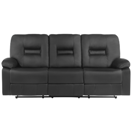 3-Sitzer Sofa Kunstleder schwarz verstellbar BERGEN