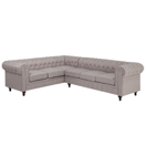 Ecksofa Polsterbezug beige rechtsseitig CHESTERFIELD