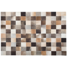 Teppich Kuhfell braun-beige-grau 200 x 300 cm Patchwork Kurzflor SOKE