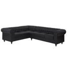 Ecksofa Kunstleder schwarz rechtsseitig CHESTERFIELD