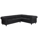 Ecksofa Kunstleder schwarz linksseitig CHESTERFIELD