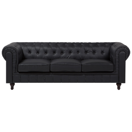 3-Sitzer Sofa Kunstleder schwarz CHESTERFIELD gross