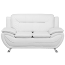 2-Sitzer Sofa Kunstleder weiss LEIRA