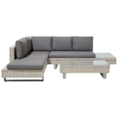 Lounge Set Rattan hellbraun 5-Sitzer Auflagen grau LANCIANO