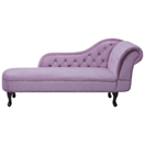 Chaiselongue Samtstoff rosa rechtsseitig NIMES