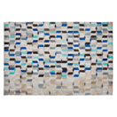 Teppich Leder beige-blau 140 x 200 cm Patchwork Kurzflor GIDIRLI