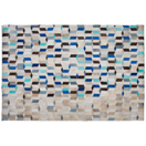 Teppich Leder beige-blau 160 x 230 cm Patchwork Kurzflor GIDIRLI