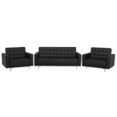 Sofa Set Kunstleder schwarz ABERDEEN