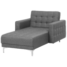 Chaiselongue Polsterbezug hellgrau / silber ABERDEEN