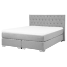 Boxspringbett Polsterbezug Leinenoptik hellgrau 160 x 200 cm DUCHESS