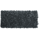 Teppich Leder schwarz 80 x 150 cm Shaggy MUT