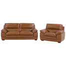 Sofa Set Leder goldbraun 4-Sitzer HORTEN