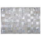 Teppich Kuhfell beige / silber 140 x 200 cm Patchwork Kurzflor YAZIR