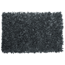 Teppich Leder schwarz 140 x 200 cm Shaggy MUT