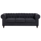 3-Sitzer Sofa graphitgrau / dunkelbraun CHESTERFIELD