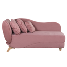 Chaiselongue Samtstoff rosa mit Bettkasten MERI