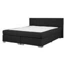 Boxspringbett Polsterbezug schwarz 140 x 200 cm ADMIRAL