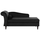 Chaiselongue Samtstoff schwarz linksseitig LUIRO