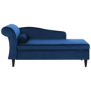 Chaiselongue Samtstoff marineblau linksseitig LUIRO