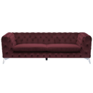 3-Sitzer Sofa Samtstoff dunkelrot SOTRA