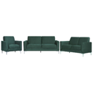 Sofa Set Samtstoff grün 6-Sitzer FENES