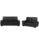 Sofa Set Kunstleder schwarz VOGAR