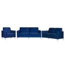 Sofa Set Samtstoff marineblau 6-Sitzer FENES