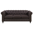 3-Sitzer Sofa Kunstleder dunkelbraun CHESTERFIELD