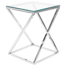 Beistelltisch Glas Silber quadratisch 40 x 40 cm BEVERLY