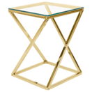 Beistelltisch Glas Gold quadratisch 40 x 40 cm BEVERLY