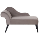 Chaiselongue Samtstoff taupe linksseitig BIARRITZ