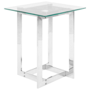 Beistelltisch Glas silber quadratisch 40 x 40 cm CRYSTAL