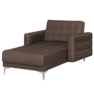 Chaiselongue Polsterbezug dunkelbraun / silber ABERDEEN