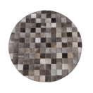 Teppich Kuhfell grau ? 140 cm Patchwork Kurzflor BERGAMA