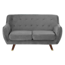 2-Sitzer Sofa Samtstoff grau BODO