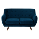 2-Sitzer Sofa Samtstoff marineblau BODO