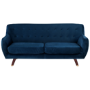 3-Sitzer Sofa Samtstoff marineblau BODO