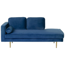 Chaiselongue Samtstoff marineblau linksseitig MIRAMAS