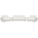 Sofa Set Kunstleder weiss ABERDEEN