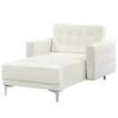 Chaiselongue Kunstleder weiss / silber ABERDEEN