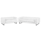 Sofa Set Kunstleder weiss 5-Sitzer VISSLAND