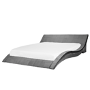 Wasserbett Samtstoff grau 180 x 200 cm VICHY